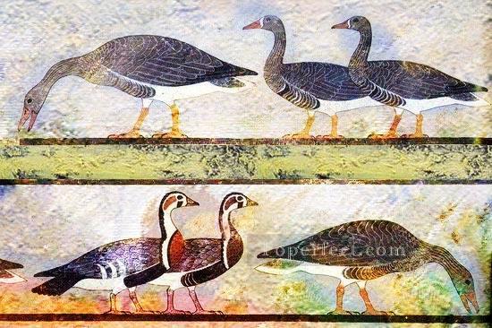 wide goose textured totem primitive art original Oil Paintings